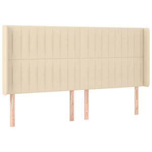 Box spring postel s matrací a LED krémová 180x200 cm textil - obrázek 7