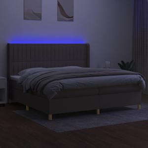 Box spring postel s matrací a LED taupe 200x200 cm textil - obrázek 3