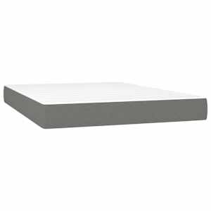 Box spring postelja z vzmetnico LED temno siva 140x190 cm blago - slika 6