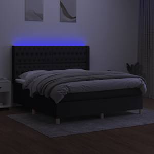 Box spring postel s matrací a LED černá 160x200 cm textil - obrázek 3