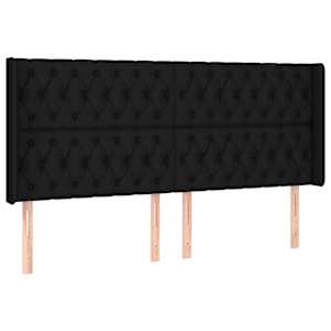 Box spring postel s matrací a LED černá 180x200 cm textil - obrázek 7