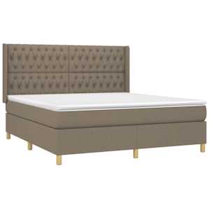 Box spring postel s matrací a LED taupe 180x200 cm textil - obrázek 4