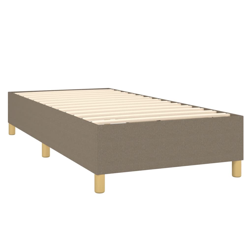 Box spring postelja z vzmetnico LED taupe 90x200 cm blago