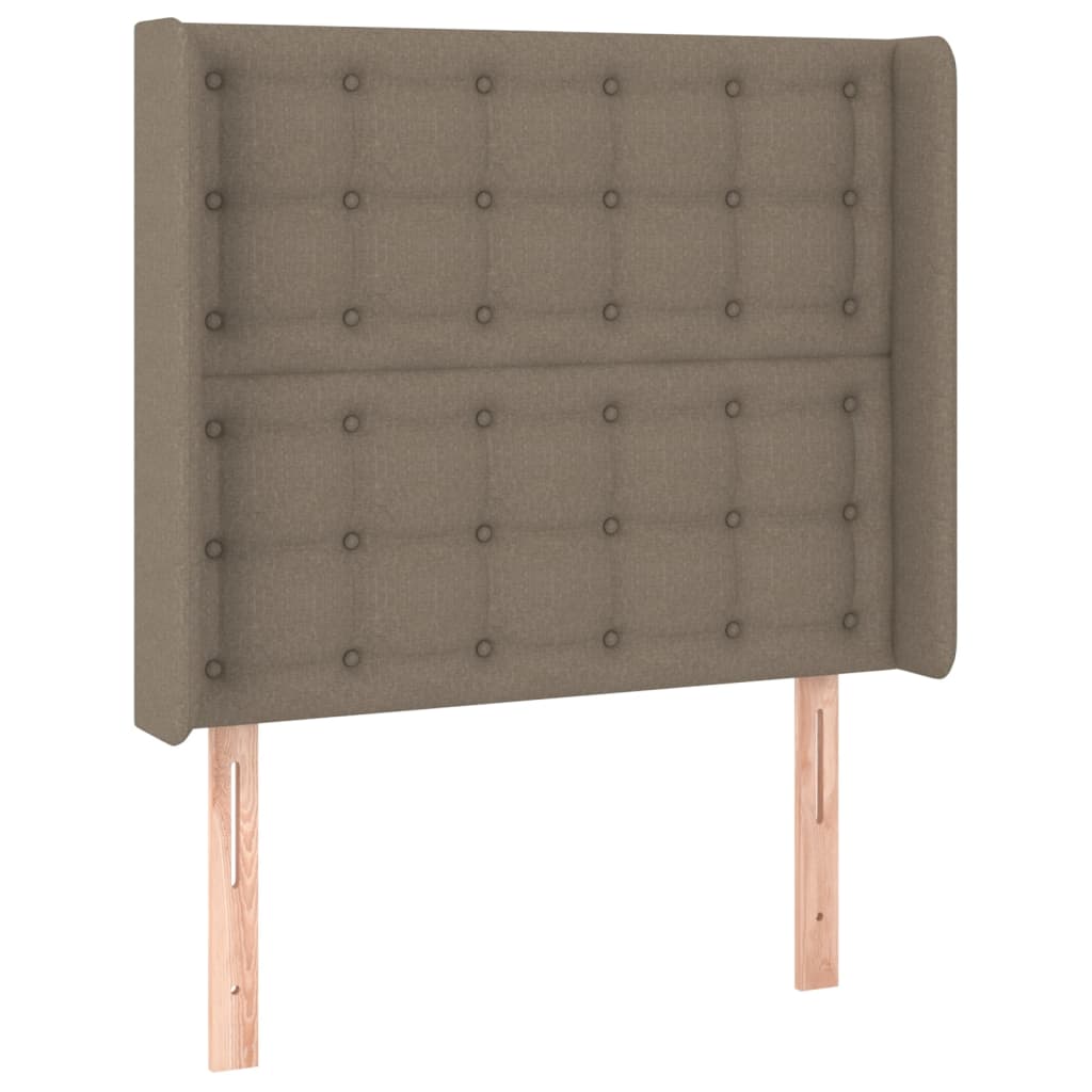 Box spring postelja z vzmetnico LED taupe 90x200 cm blago