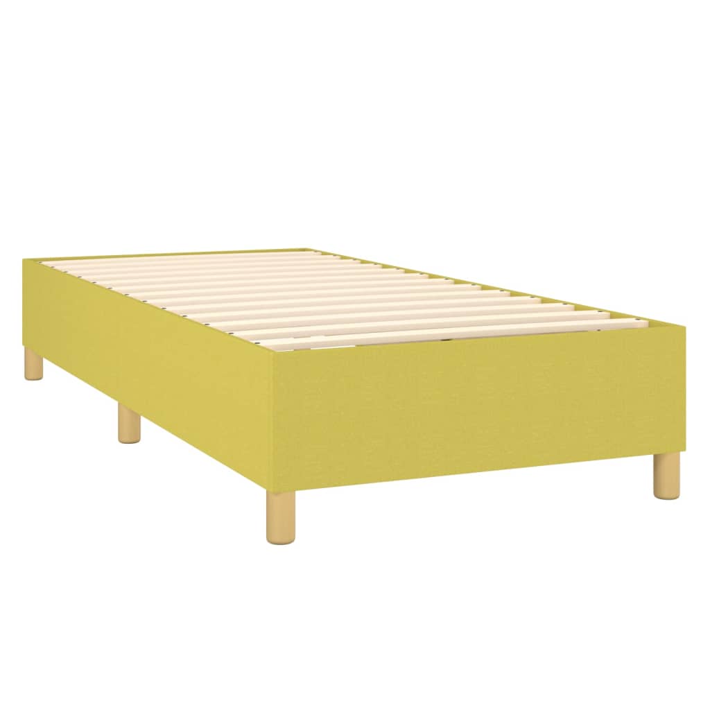 Zöld szövet rugós és LED-es ágy matraccal 90x200 cm 