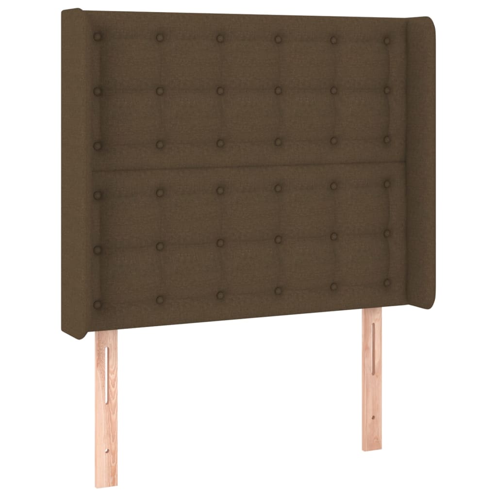 barna szövet rugós és LED-es ágy matraccal 100x200 cm