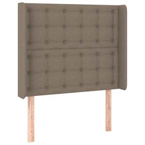 Box spring postelja z vzmetnico LED taupe 100x200 cm blago - slika 7