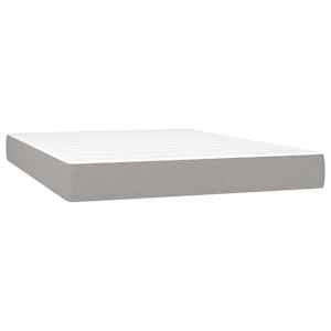 Box spring postelja z vzmetnico LED svetlo siva 140x190cm blago - slika 6