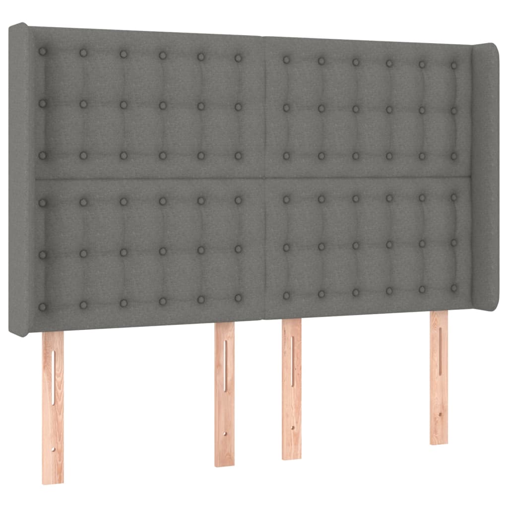 Box spring postel s matrací a LED tmavě šedá 140x200 cm textil