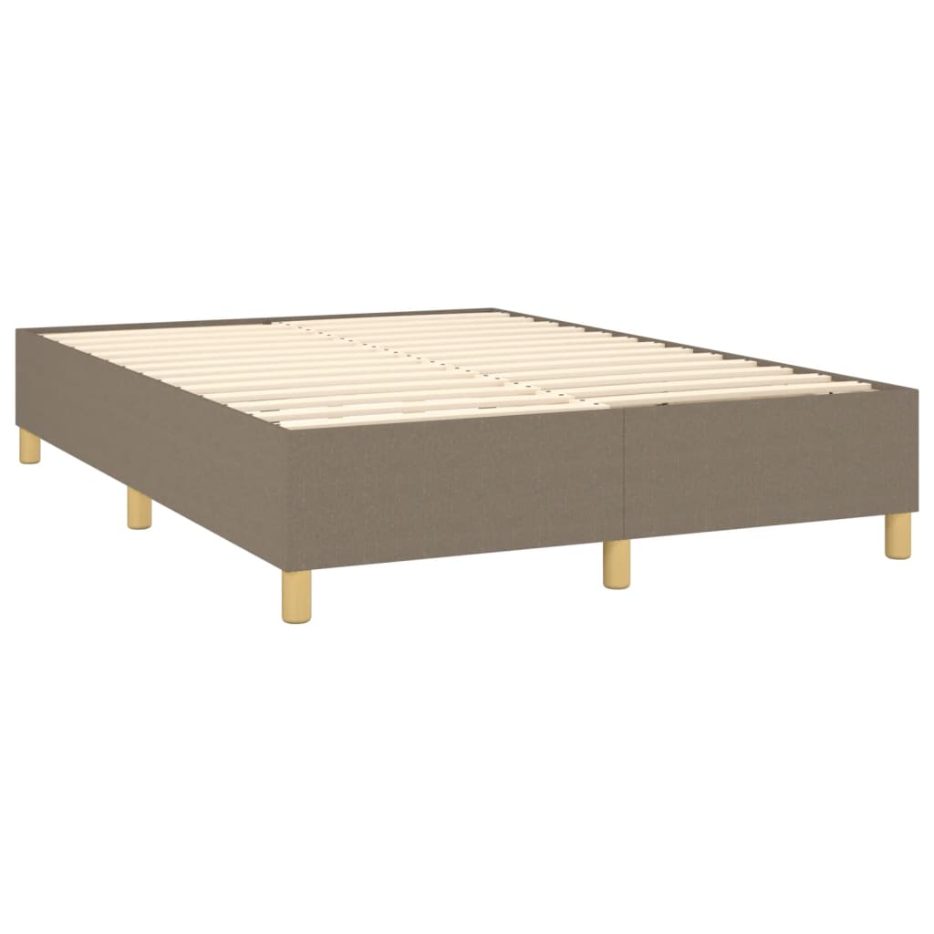 Box spring postel s matrací a LED taupe 140x200 cm textil