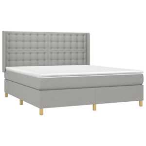 Box spring postel s matrací a LED světle šedá 180x200 cm textil - obrázek 4