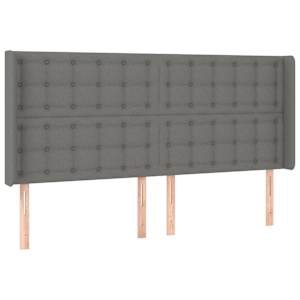 Box spring postelja z vzmetnico LED temno siva 180x200 cm blago - slika 7