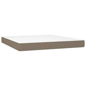 Box spring postelja z vzmetnico LED taupe 180x200 cm blago - slika 6