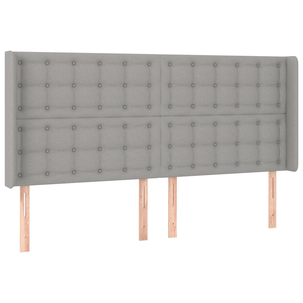 Box spring postelja z vzmetnico LED sv. siva 200x200 cm blago