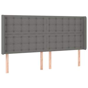 Box spring postelja z vzmetnico LED temno siva 200x200 cm blago - slika 7