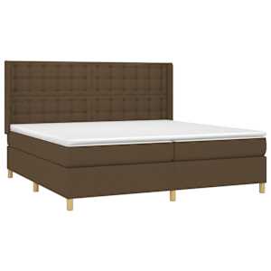 Box spring postel s matrací a LED tmavě hnědá 200x200 cm textil - obrázek 4
