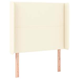 Box spring postel s matrací a LED krémová 90x190 cm umělá kůže - obrázek 7