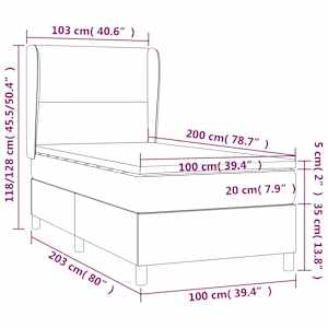 Box spring postel matrace a LED cappuccino 100x200cm umělá kůže - obrázek 8