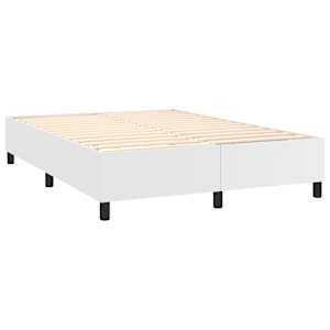 Box spring postel s matrací a LED bílá 140x190 cm umělá kůže - obrázek 5