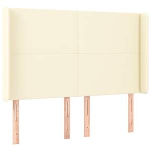 Box spring postel s matrací a LED krémová 140x190 cm umělá kůže - obrázek 7
