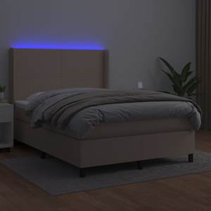 Box spring postel matrace a LED cappuccino 140x190cm umělá kůže - obrázek 3