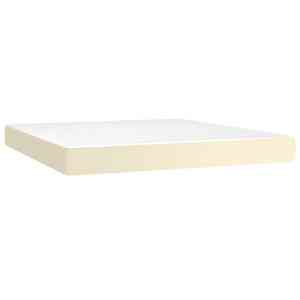 Box spring postel s matrací a LED krémová 160x200 cm umělá kůže - obrázek 6