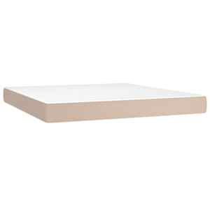 Box spring postel matrace a LED cappuccino 180x200cm umělá kůže - obrázek 6