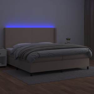 Box spring postel matrace a LED cappuccino 200x200cm umělá kůže - obrázek 3