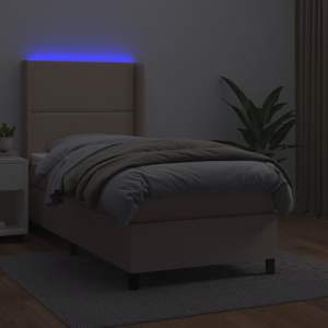 vidaXL Boxspringbett mit Matratze & LED Cappuccino-Braun 80x200cm