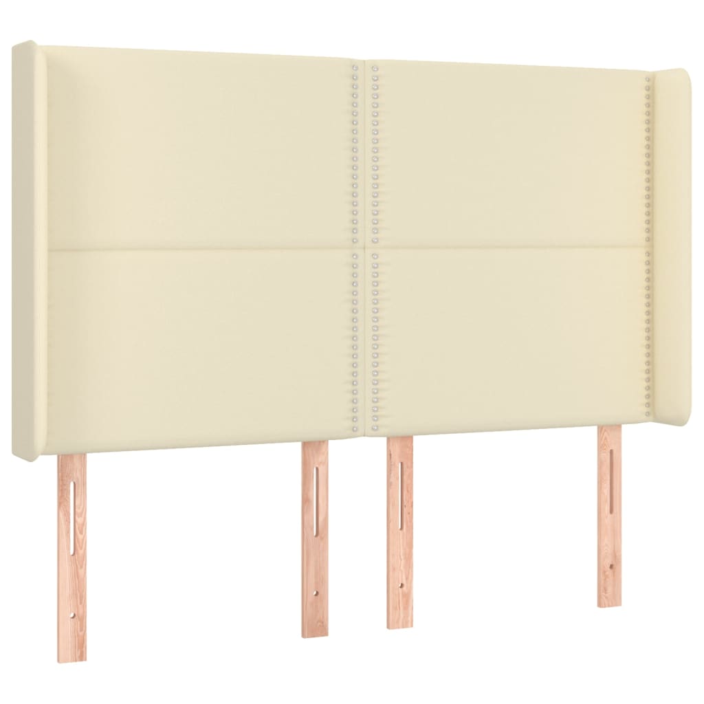 Боксспринг легло с матрак LED кремаво 140x190см изкуствена кожа