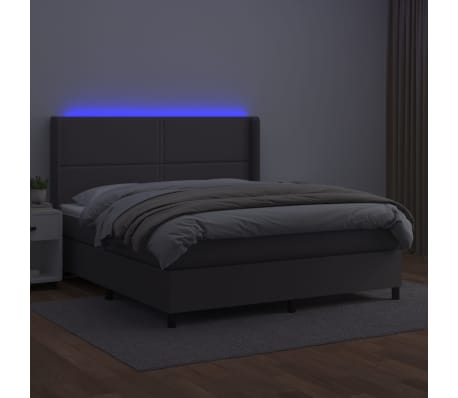 vidaXL &Kappa;&rho;&epsilon;&beta;ά&tau;&iota; Boxspring &mu;&epsilon; &Sigma;&tau;&rho;ώ&mu;&alpha; & LED &Gamma;&kappa;&rho;&iota; 160x200 &epsilon;&kappa;. &Sigma;&upsilon;&nu;&theta;. &Delta;έ&rho;&mu;&alpha;