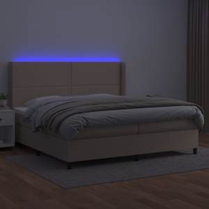 vidaXL Boxspring posteľ matrac a LED kapuč&iacute;nov&aacute; 200x200 cm umel&aacute; koža