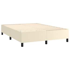 Box spring postel s matrací a LED krémová 140x190 cm umělá kůže - obrázek 5