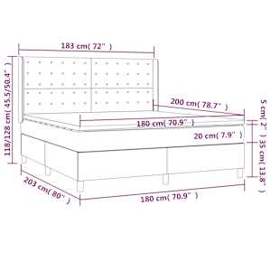 Box spring postel s matrací a LED krémová 180x200cm umělá kůže - obrázek 8