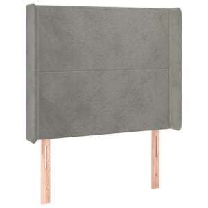 Box spring postel s matrací a LED světle šedá 80 x 200 cm samet - obrázek 7