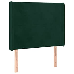 Box spring postel s matrací a LED tmavě zelená 90x190 cm samet - obrázek 7