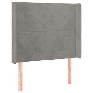 Box spring postel s matrací a LED světle šedá 100x200 cm samet - obrázek 7