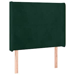 Box spring postel s matrací a LED tmavě zelená 100x200 cm samet - obrázek 7