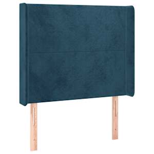 Box spring postel s matrací a LED tmavě modrá 100x200 cm samet - obrázek 7