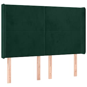 Box spring postel s matrací a LED tmavě zelená 140x190 cm samet - obrázek 7