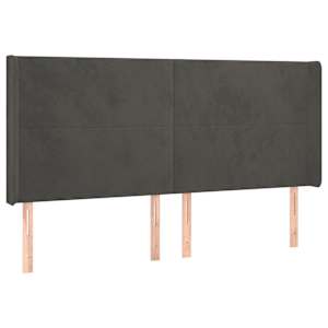 Box spring postel s matrací a LED tmavě šedá 180x200 cm samet - obrázek 7