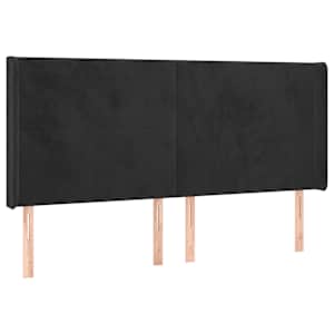 Box spring postelja z vzmetnico LED črna 180x200 cm žamet - slika 7