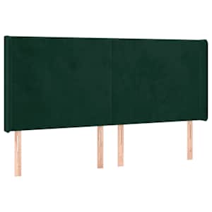 Box spring postel s matrací a LED tmavě zelená 180x200 cm samet - obrázek 7