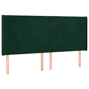 Box spring postel s matrací a LED tmavě zelená 200x200 cm samet - obrázek 7