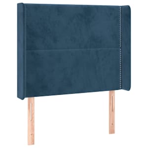 Box spring postel s matrací a LED tmavě modrá 80 x 200 cm samet - obrázek 7
