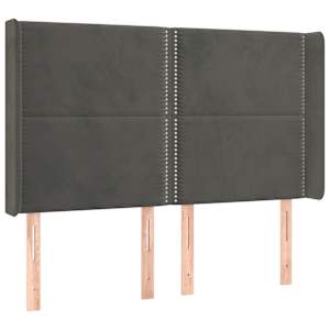 Box spring postel s matrací a LED tmavě šedá 140x190 cm samet - obrázek 7
