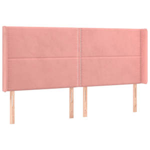Box spring postel s matrací a LED růžová 160x200 cm samet - obrázek 7