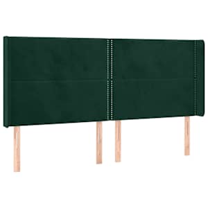 Box spring postel s matrací a LED tmavě zelená 200x200 cm samet - obrázek 7