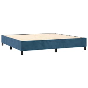Box spring postel s matrací a LED tmavě modrá 200x200 cm samet - obrázek 5