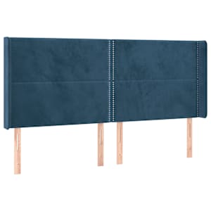 Box spring postel s matrací a LED tmavě modrá 200x200 cm samet - obrázek 7